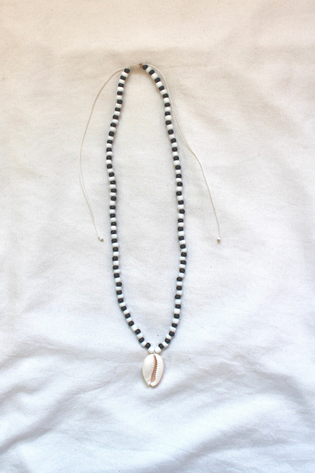 Black and white shell necklace