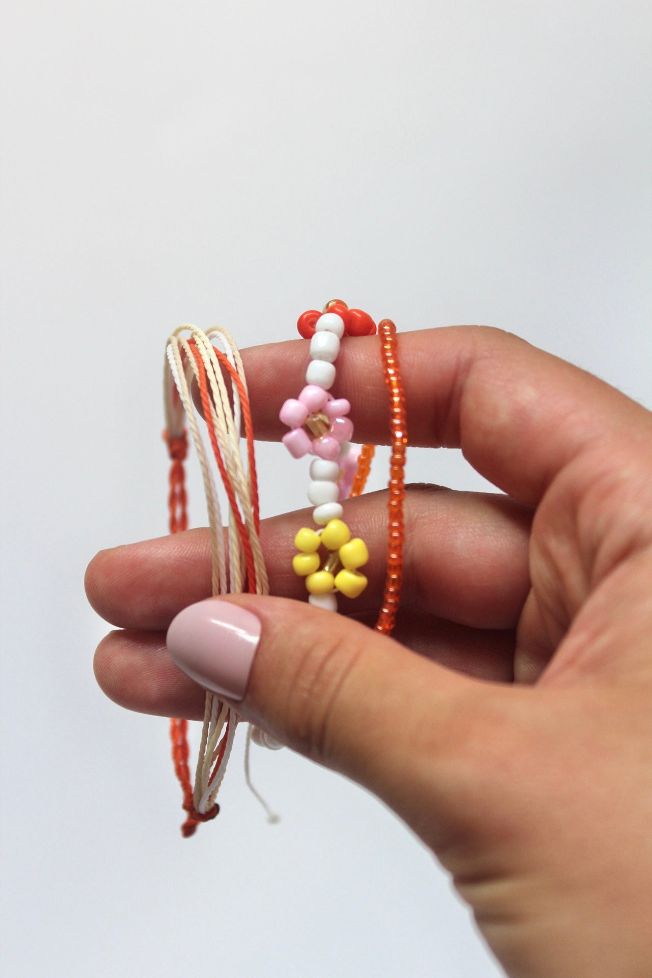 Orange Daisy bracelet set