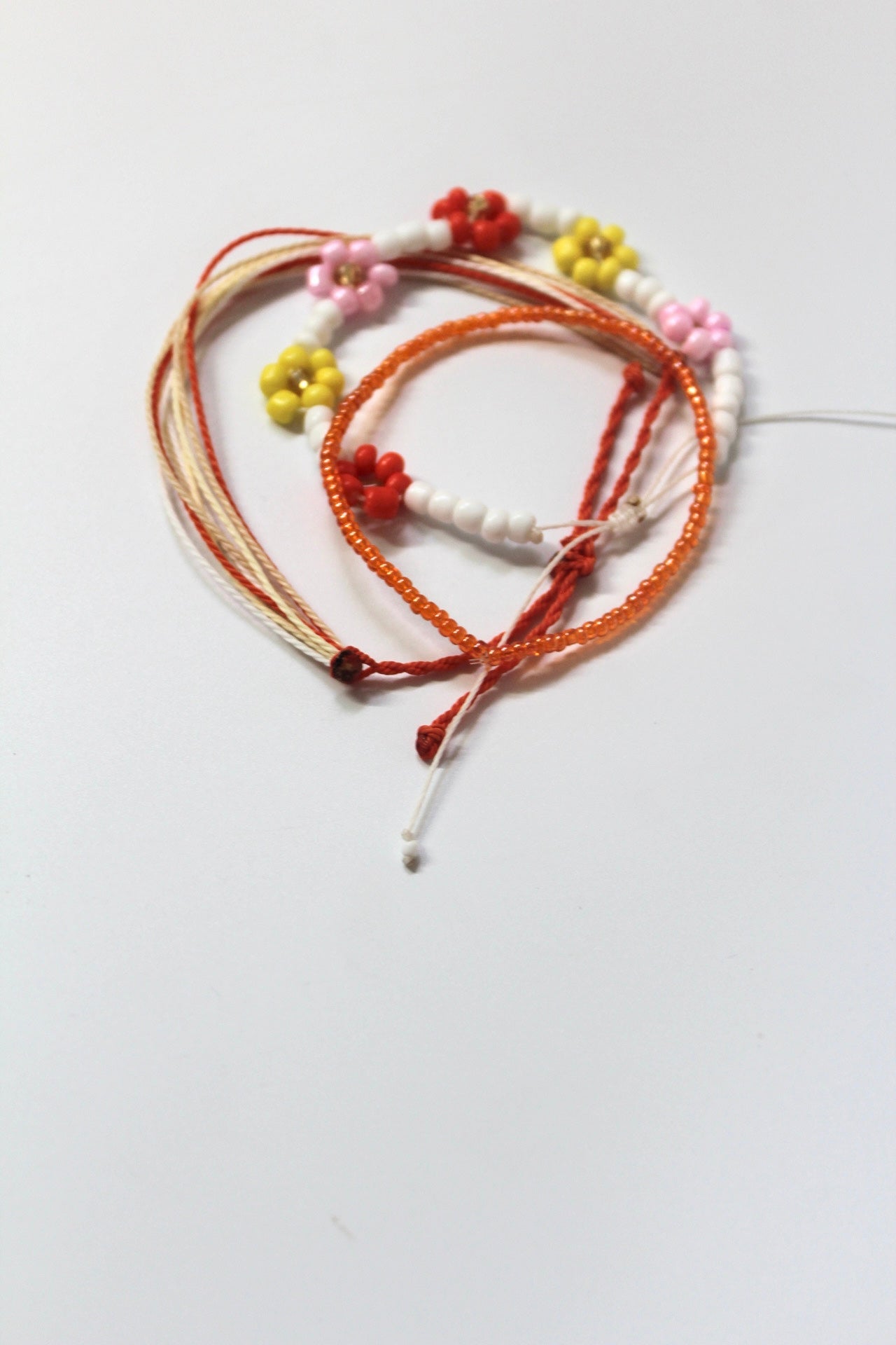 Orange Daisy bracelet set