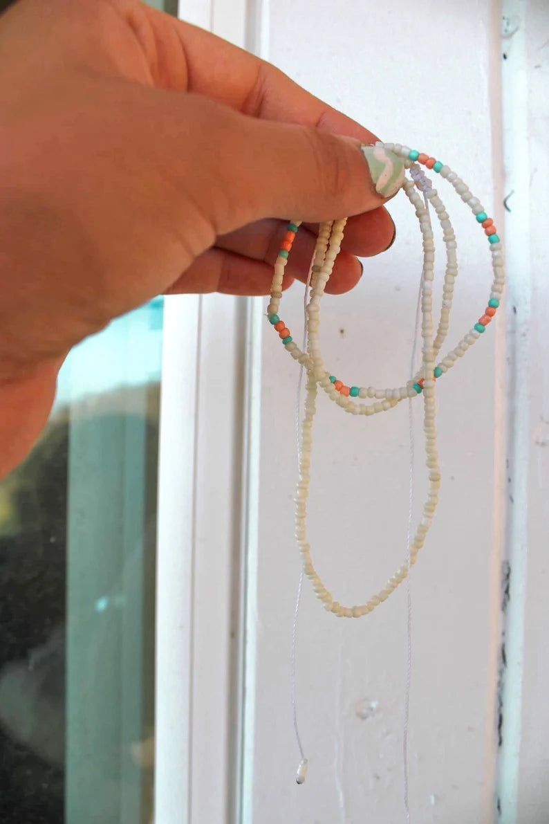 White seed bead necklace