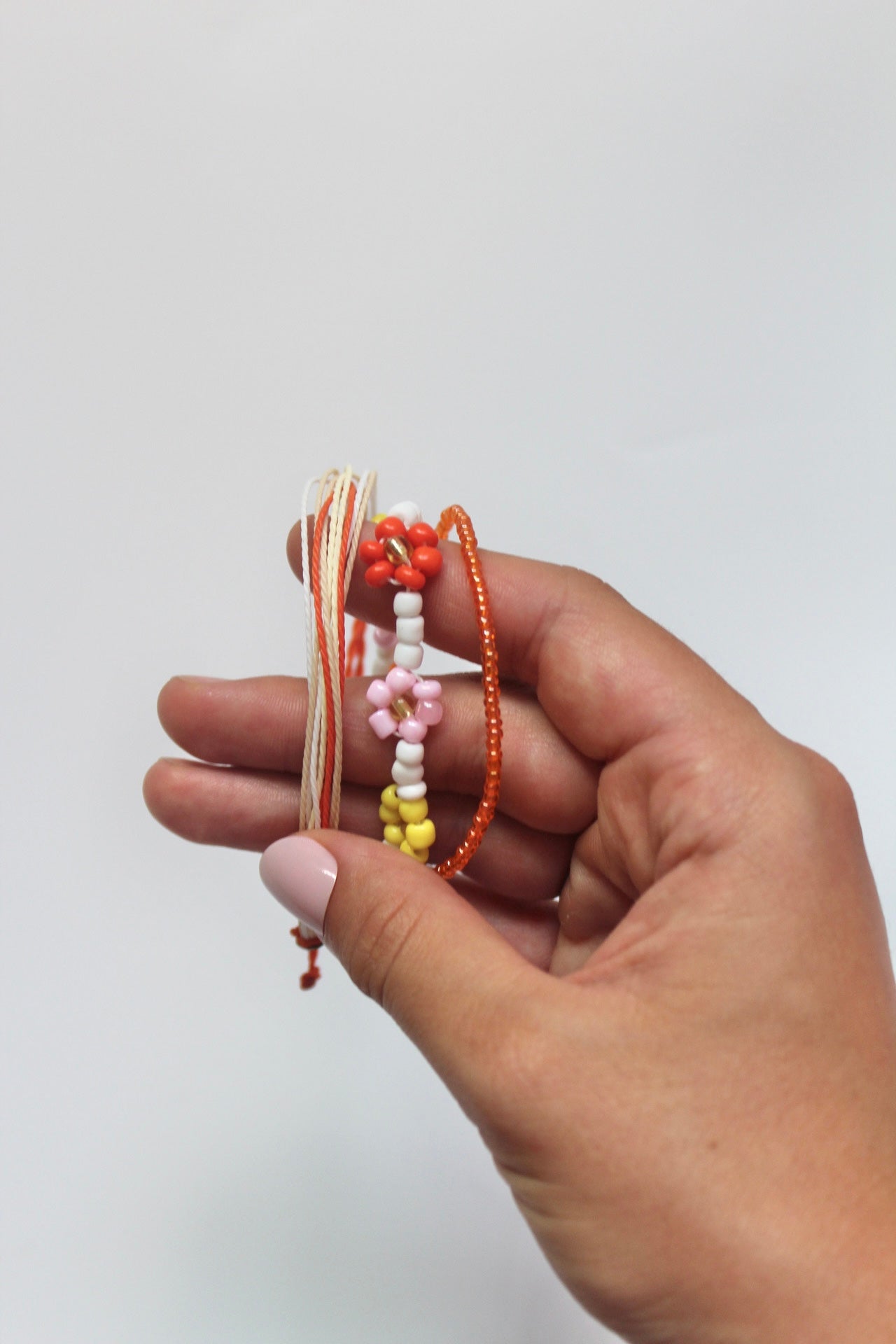 Orange Daisy bracelet set