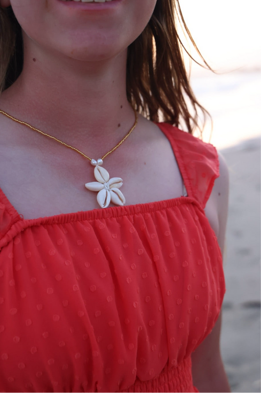 Golden star shell necklace